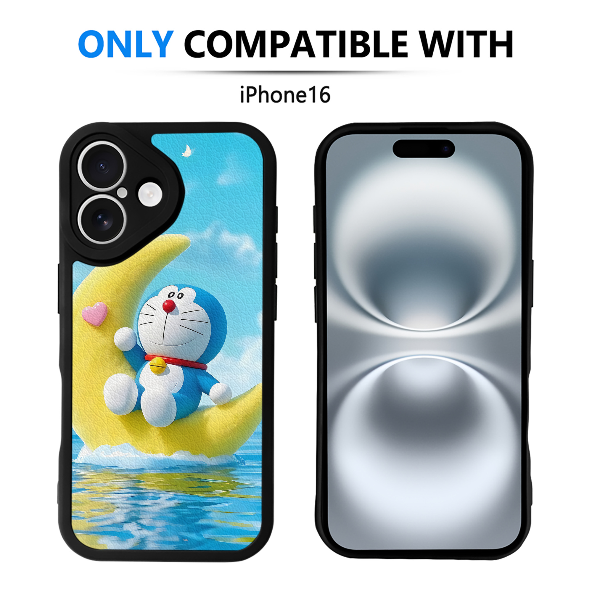 （画像用） ドラえもん Doraemon 【iPhone 16シリーズ対応】シリコンスマホケース（レザー調） 材質：シリコン